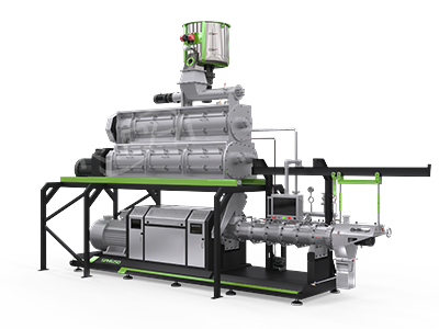 Double screw extruder flatlying image