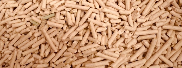 Finished straw products in straw pellet mill