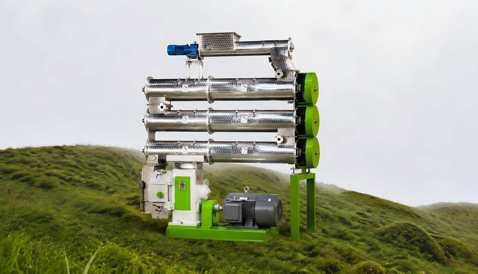 shrimp feed mill in the grass
